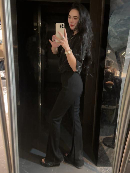 黑白双色坑条微喇裤（蕾姐穿M） 商品图5