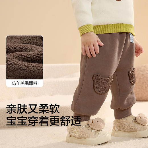 巴拉巴拉balaOne宝宝裤子长裤2025冬新款加绒婴儿pp裤保暖可爱萌 商品图3