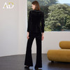 AD黑色丝绒西装套装女2025新款秋季轻奢优雅职业装收腰系带西服 商品缩略图4
