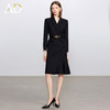 AD简单大方连衣裙女高端天丝羊毛长袖西装裙子2025新款黑色职业装 商品缩略图1