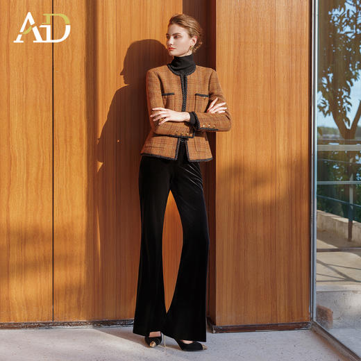 AD新中式加厚名媛小香风外套女秋冬新款2025时尚套装一整套穿搭 商品图2