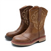 西遇西部刺绣牛仔靴女新款秋冬复古新疆美拉德短靴棕色马丁靴K2057159 商品缩略图5