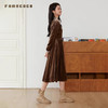 Famecoco范可儿优雅复古花边立领丝绒裙收腰连衣裙FAB6FA007 商品缩略图2