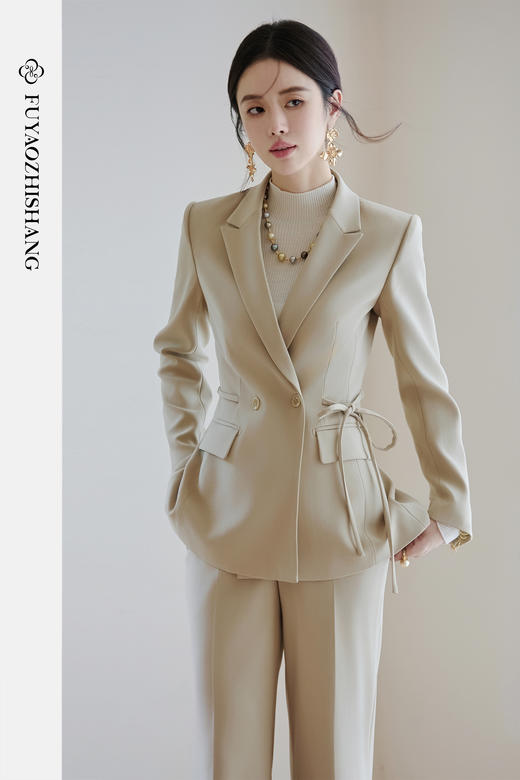 FUYAO扶摇 复古学院风西装两件套女2025新款高级感小西服时尚套装 商品图5