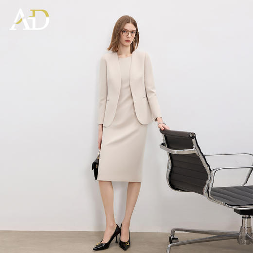 AD高级感职场套装女秋季长袖西服外套2025新款西装连衣裙两件套裙 商品图1