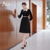 AD秋冬季收腰丝绒通勤连衣裙2025年秋冬季新款法式显瘦名媛小黑裙 商品缩略图1
