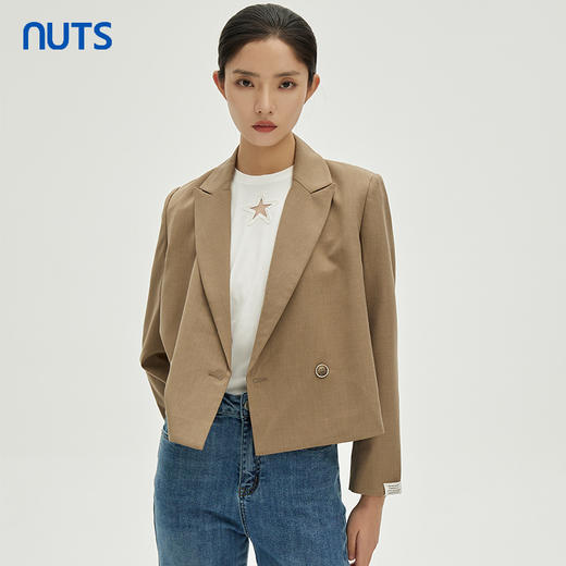 NUTS春秋季新款西装外套休闲设计感小众短款上衣女333041171 商品图1