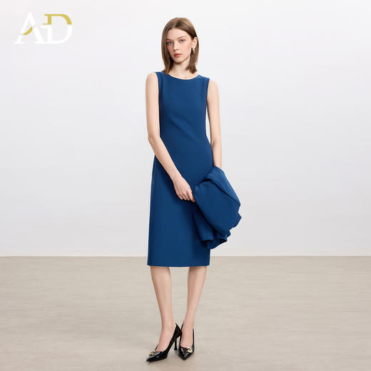 AD高级感蓝色职业连衣裙女士简约通勤西装内搭裙子2025新款背心裙 商品图2