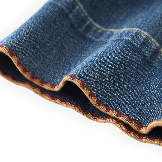 「高货wl」全新升级【铂金会员257/天猫339/差价82】(05906)洛诗琳法式时髦直筒阔腿裤2025秋季重工刺绣边高腰九分裤 商品图2