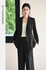 FUYAO扶摇 秋冬时尚套装女黑色双排扣阔版西装直筒裤高级感两件套 商品缩略图5