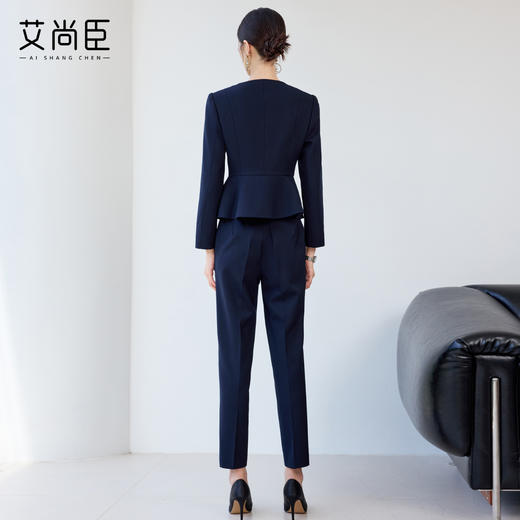 艾尚臣高级感藏青色西装气质优雅百搭酒店经理前台正式场合职业装 商品图4