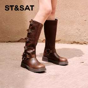 星期六时尚潮流美拉德西部牛仔靴SSC4117448