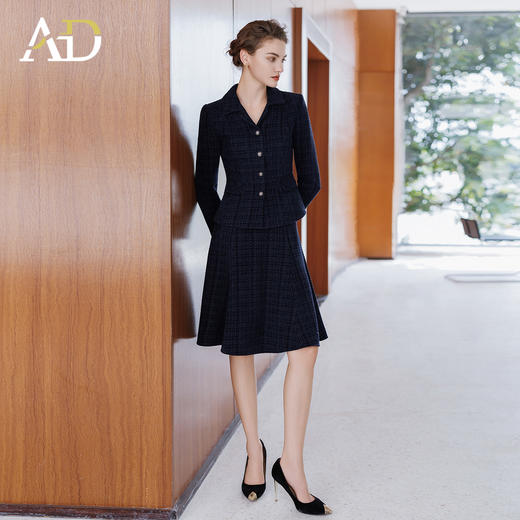 AD修身显瘦小香风套装女2025新款气质名媛职业高级感编织外套 商品图3