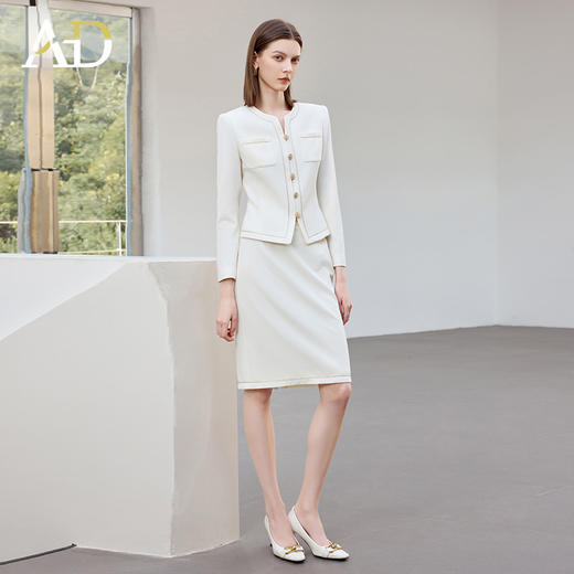 AD气质优雅小香风职业装两件套女高级感秋冬白色西服套装法式名媛 商品图3