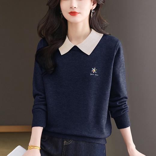 洋气减龄毛衣内搭短款打底衫，宽松显瘦娃娃领上衣CC-27-25176 商品图1