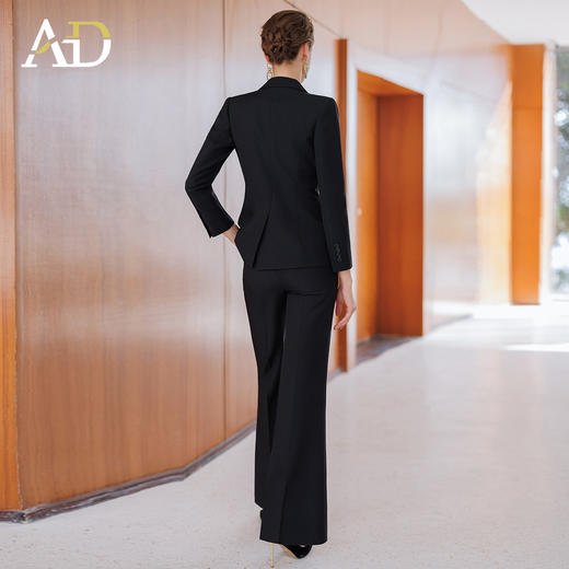 AD职业装黑色一粒扣西服外套女2025新款西装套装时尚气质阔腿裤 商品图4