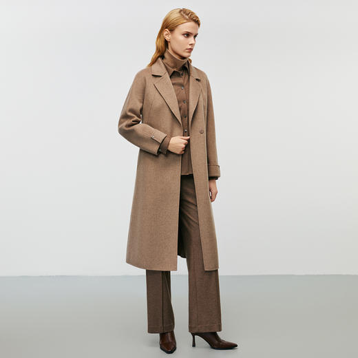 EITIE爱特爱气质翻领大气长款高品质毛呢大衣冬季新款8014724 商品图3