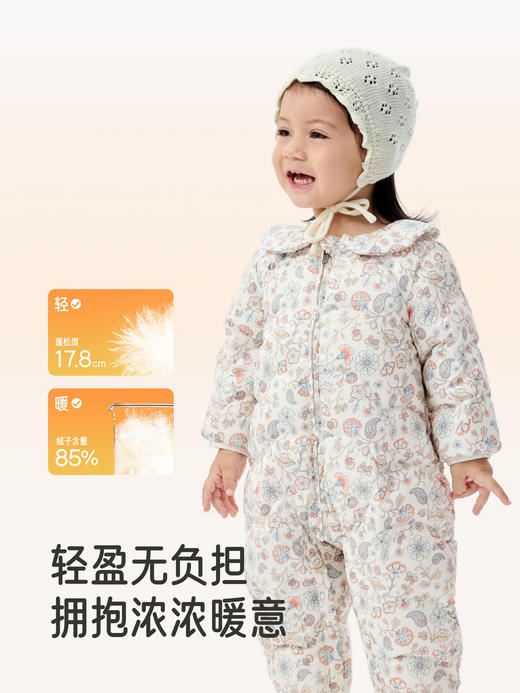 英氏超韧绒儿童羽绒服连体衣冬加厚保暖男宝连帽衣服YRHAJ4R020A 商品图3