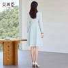 艾尚臣2025新款高级感通勤蓝色连衣裙气质优雅主持人美容院工作服 商品缩略图4