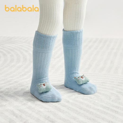巴拉巴拉宝宝袜子秋新品婴幼儿地板袜防滑底胶两双装 商品图2