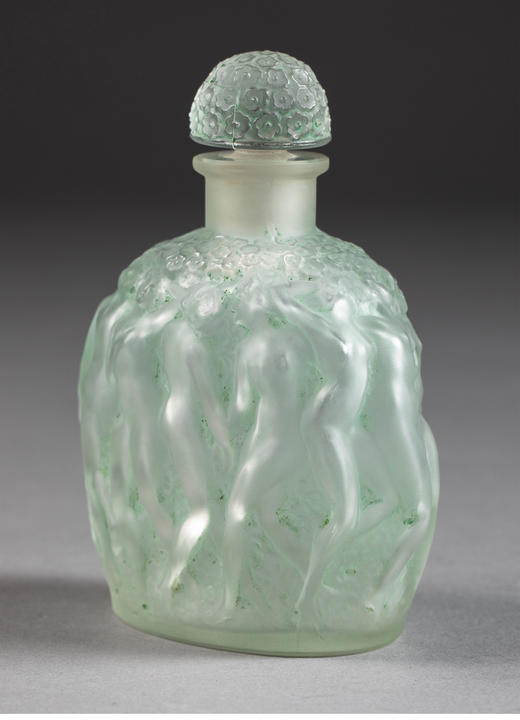 独角鹿西洋古董 1930年代法国水晶工坊莱俪LALIQUE为Molinard香水设计出品「Calendal」款浅绿色香水瓶 商品图2