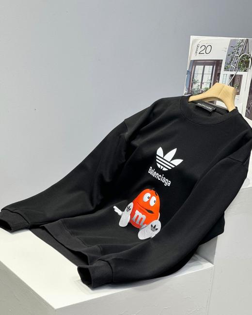 BALENCIAGA/巴黎世家&阿迪联名M豆春秋季新款纯棉针织圆领卫衣 商品图4