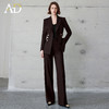 AD红棕色西装套装女正式场合大学生公务员面试职业装高端通勤工装 商品缩略图0