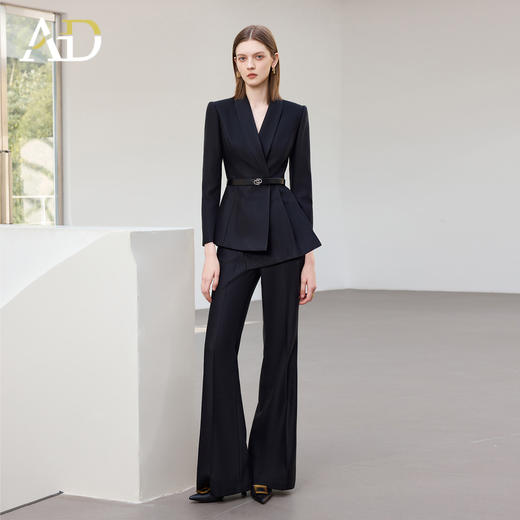 AD2025新款职业装女套装秋季长袖西装外套喇叭裤两件套工作服正装 商品图3