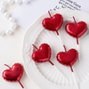 酒红色气球爱心蜡烛 蛋糕甜品台烘焙派对装饰蜡烛 七夕表白爱心蜡烛 商品缩略图0