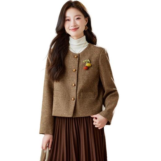 短款毛呢外套时尚显瘦，洋气减龄小香风休闲上衣HR-MJF8660 商品图4