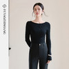 FUYAO扶摇 【100%绵羊毛】黑色显瘦打底衫女新款修身百搭针织衫冬 商品缩略图1