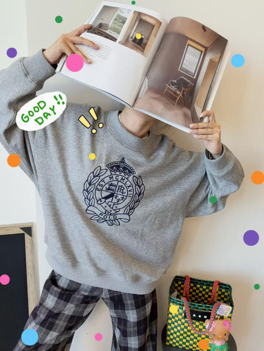 拉夫 * 25 最新款加薄绒花纱灰卫衣 商品图1