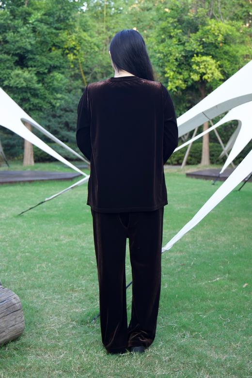 现货，今天发！💫【棕色丝绒套装】高级又有腔调！不起静电，裤子松紧腰。秋冬显贵显瘦第一名！高档气质阔太太感，丝绒套装，洋气高贵两件套，正码正拍 商品图13