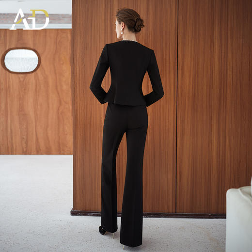 AD黑色高级感西装微喇裤2025秋季新款职业装长袖套装单排扣西服 商品图4