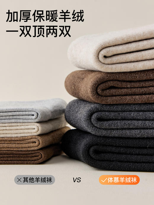 原价39.9 限时折扣23.4元【体慕】厚羊绒袜子男秋冬中筒袜加绒加厚男士东北防寒保暖羊毛袜超厚长袜 商品图1