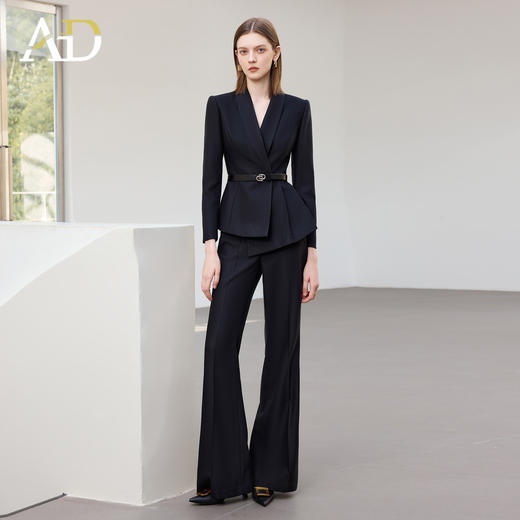 AD2025新款职业装女套装秋季长袖西装外套喇叭裤两件套工作服正装 商品图1