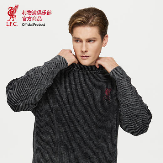 【官方正版】利物浦俱乐部 | 水洗灰针织衫秋季新款毛衣内搭 商品图2