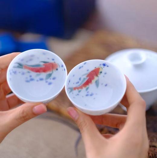 【景德镇纯手工陶瓷】功夫茶茶具青花加彩，薄胚盖碗宫灯茶壶谢浩飞老师手绘传统烧制 千年瓷都万年窑火，从泥到瓷的距离，是一千三百摄氏度茶当配器，青花加彩邂逅千年茶韵，茶以养人，器以聚香 商品图9