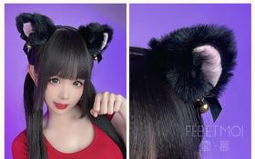 霏慕发箍7651 猫耳响铃发箍-黑色绒布