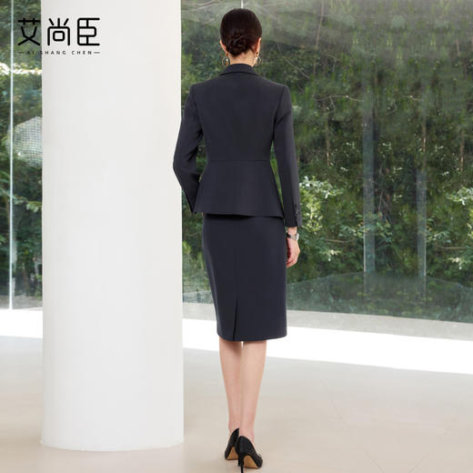 艾尚臣高级感青灰色西装套装修身显瘦气质酒店经理正式场合职业装 商品图4