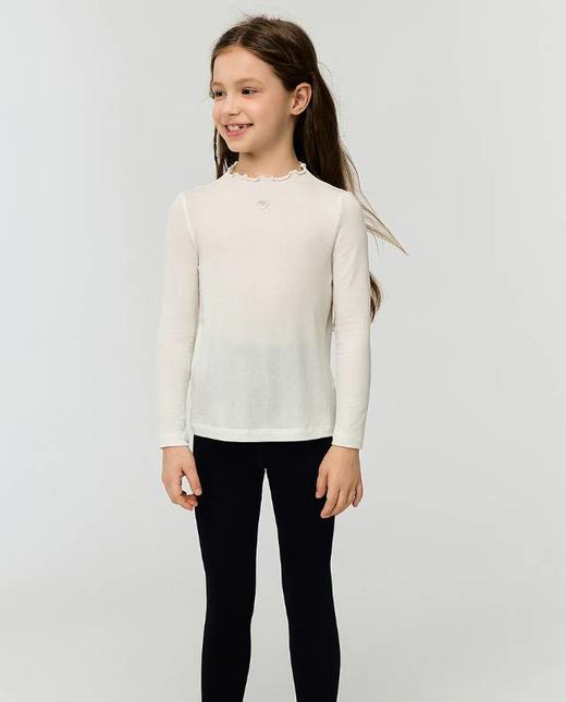 【春上新】8楼爱慕儿童Aimer Kids女孩奶皮薄螺纹打底衫3.0花苞高领打底上衣AK181K012，吊牌价289元 商品图2
