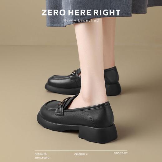 ZHR则则头层皮复古优雅乐福鞋女鞋2025新款金属衔扣百搭小皮鞋 商品图5