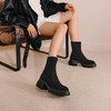 【云粉节】【思加图】BF楼思加图2025新款百搭弹力靴黑色瘦瘦靴中靴厚底增高女靴子Y2563吊牌价1890 商品缩略图3