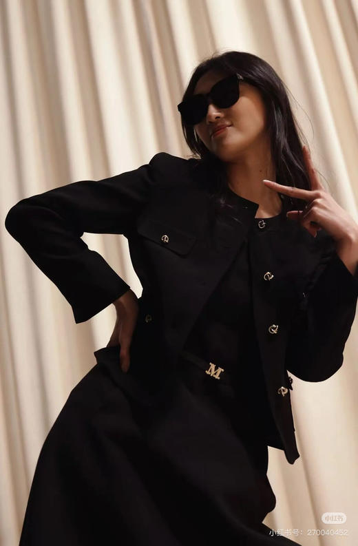 【开放日忙 秒杀价已调 直接拍】MAX 意式 小香风 三醋酸 混纺圆领外套 商品图7