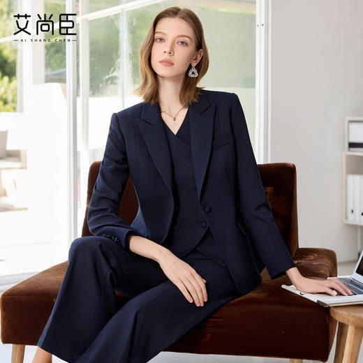 艾尚臣西装套装女早秋轻职风西服马甲三件套高端气场强大ol职业装 商品图0