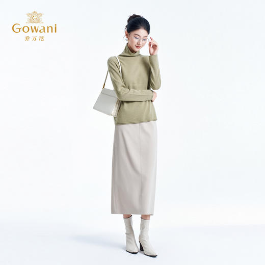 【100%山羊绒】乔万尼2025冬高级感烫钻工艺线百搭高领舒适打底羊绒衫ED4M825 商品图4