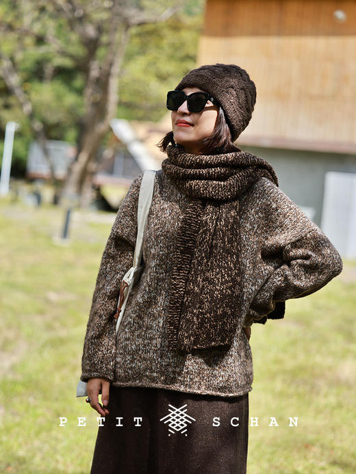 PETIT SCHAN小闪 ACC#043 Open Sesame 芝麻开门 牦牛绒骆驼绒混纺手纺纱手工编织大披肩围巾 商品图6
