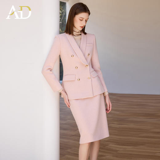 AD羊毛西装外套慵懒风气质职业装两件套2025新款气质通勤工作服 商品图2
