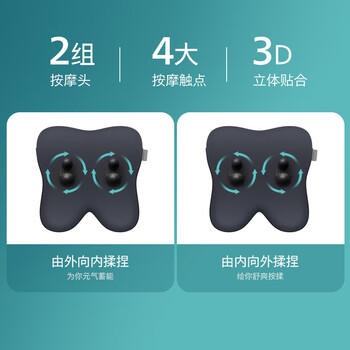 飞利浦（PHILIPS）腰部按摩器 兔子按摩抱枕肩颈腰背按摩器热敷靠背腿部按摩仪 3101B蓝 生日礼物节日礼物送朋友 /家用电器 /个护健康 /按摩器 商品图7