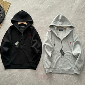 原单好货！拉夫劳伦新款刺绣纯棉拉链开衫连帽卫衣外套 ，官方在售 线上1700+ 经典款